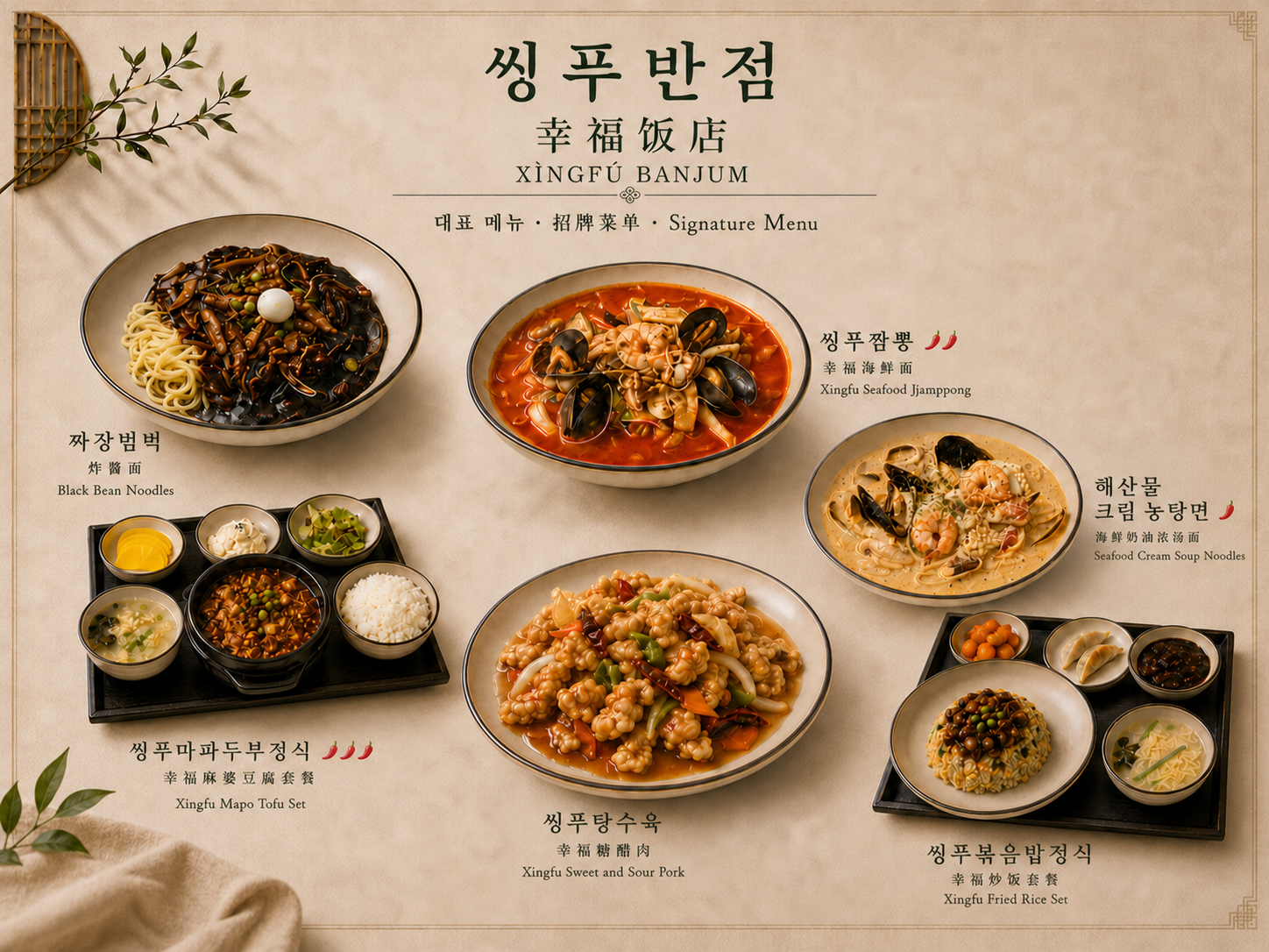 씽푸반점 전체 대표 메뉴 도안 1